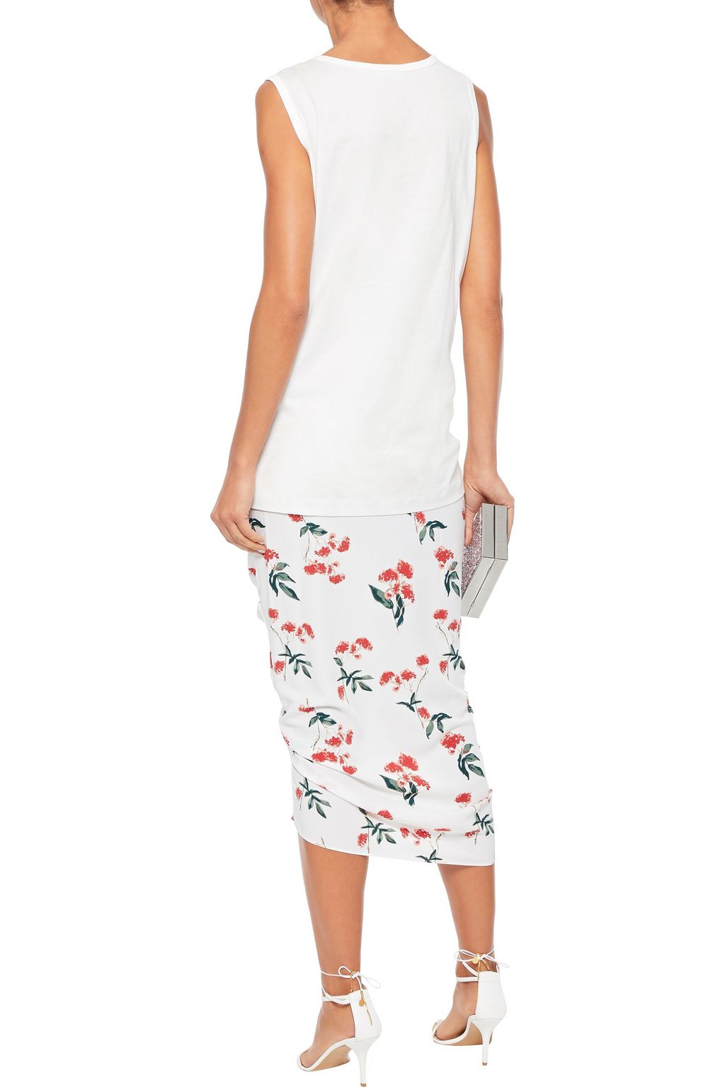 DOLCE&GABBANA Embellished printed cotton-jersey tank
