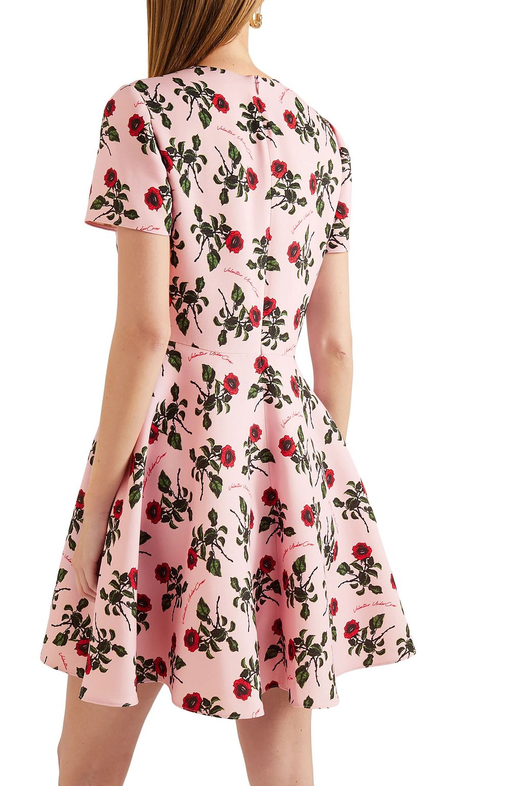 VALENTINO GARAVANI Floral-print wool and silk-blend cady mini dress