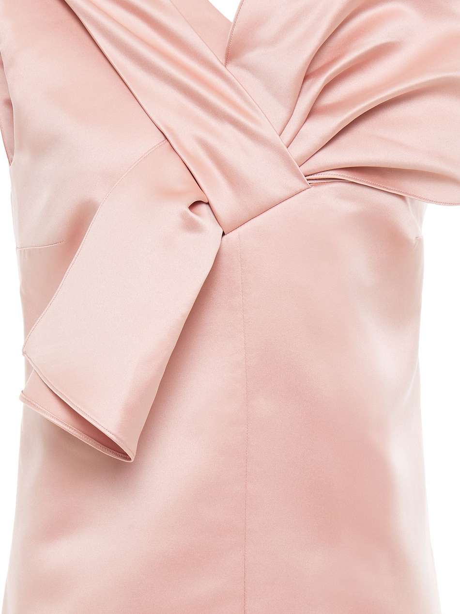 one-shoulder bow-embellished duchesse-satin top