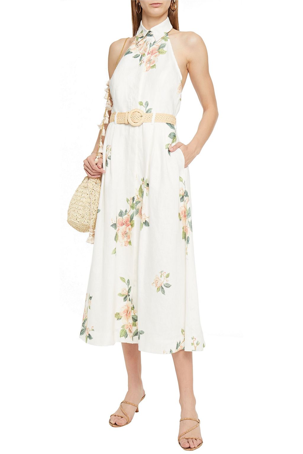 ZIMMERMANN Kirra linen halterneck midi dress THE