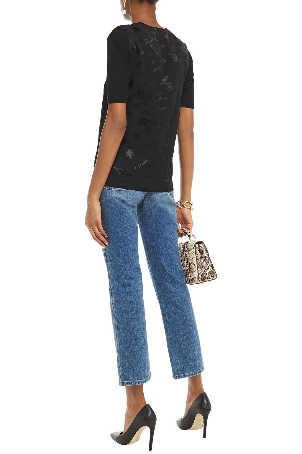VICTORIA, VICTORIA BECKHAM Satin-jacquard vest