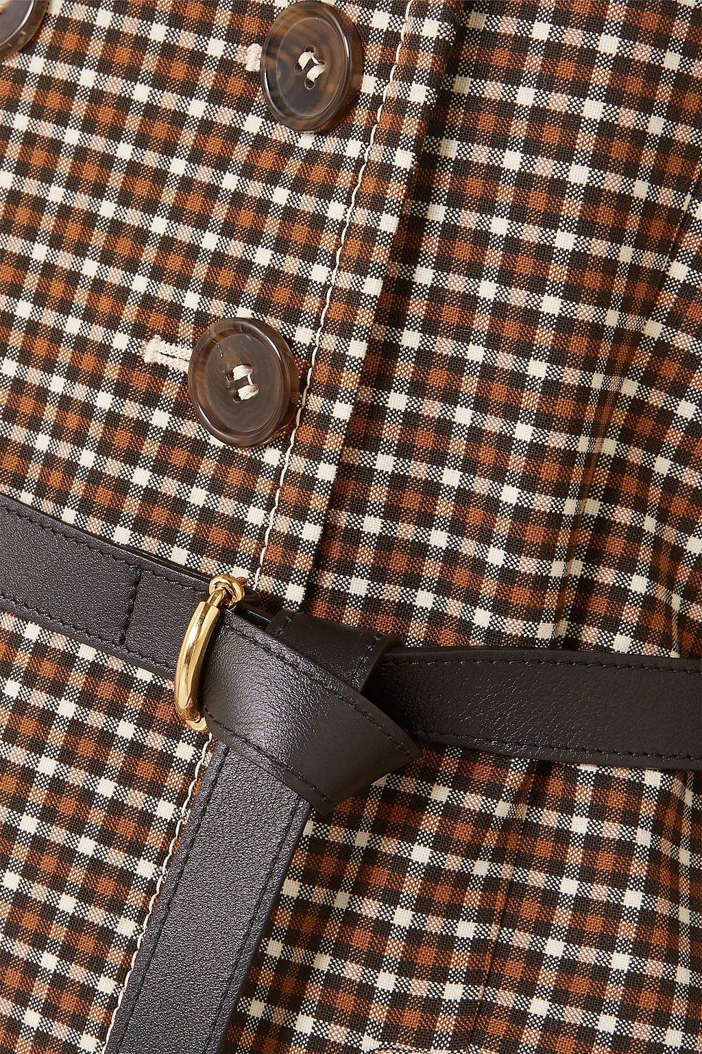 CHLOÉ Belted double-breasted checked woven blazer