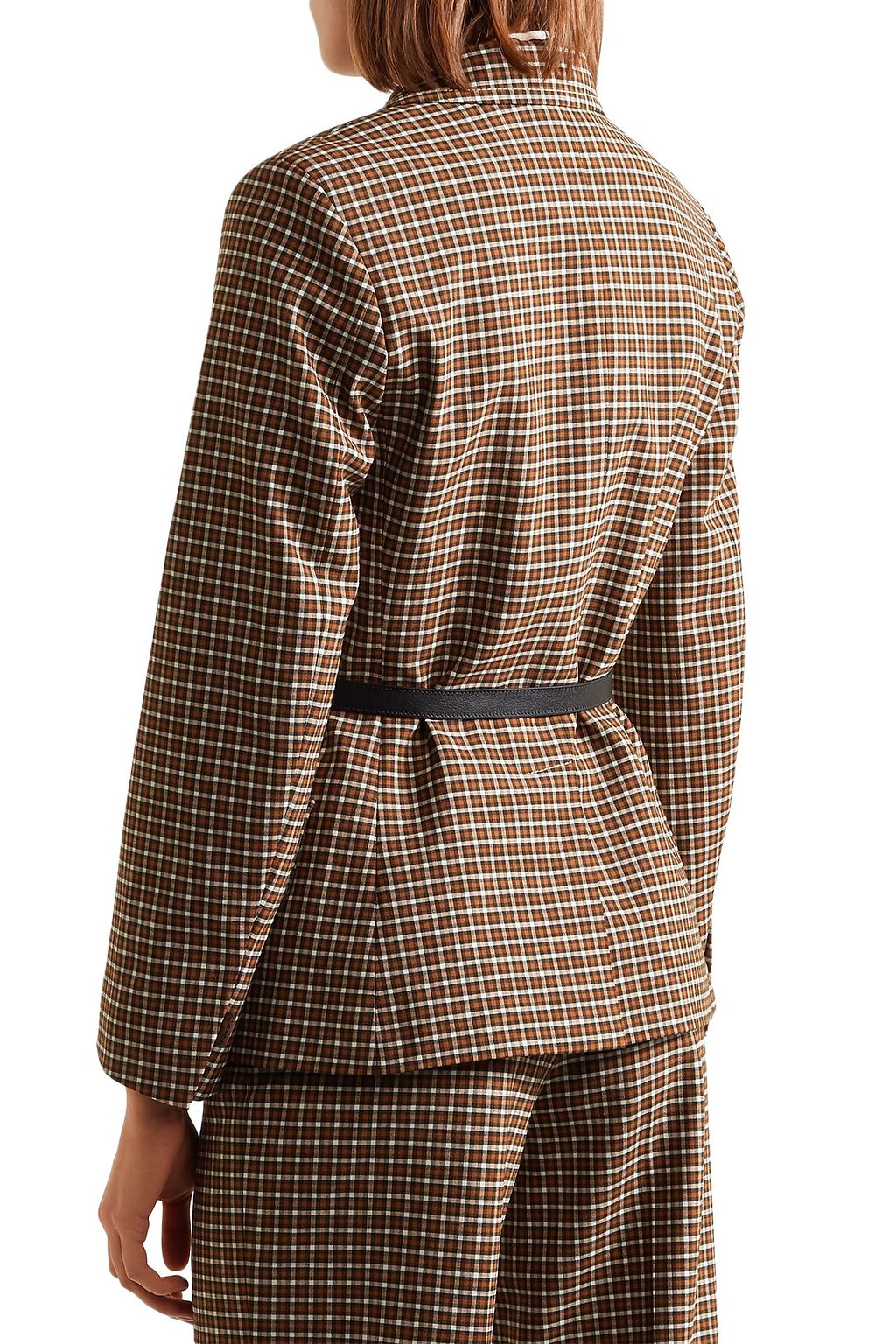 CHLOÉ Belted double-breasted checked woven blazer