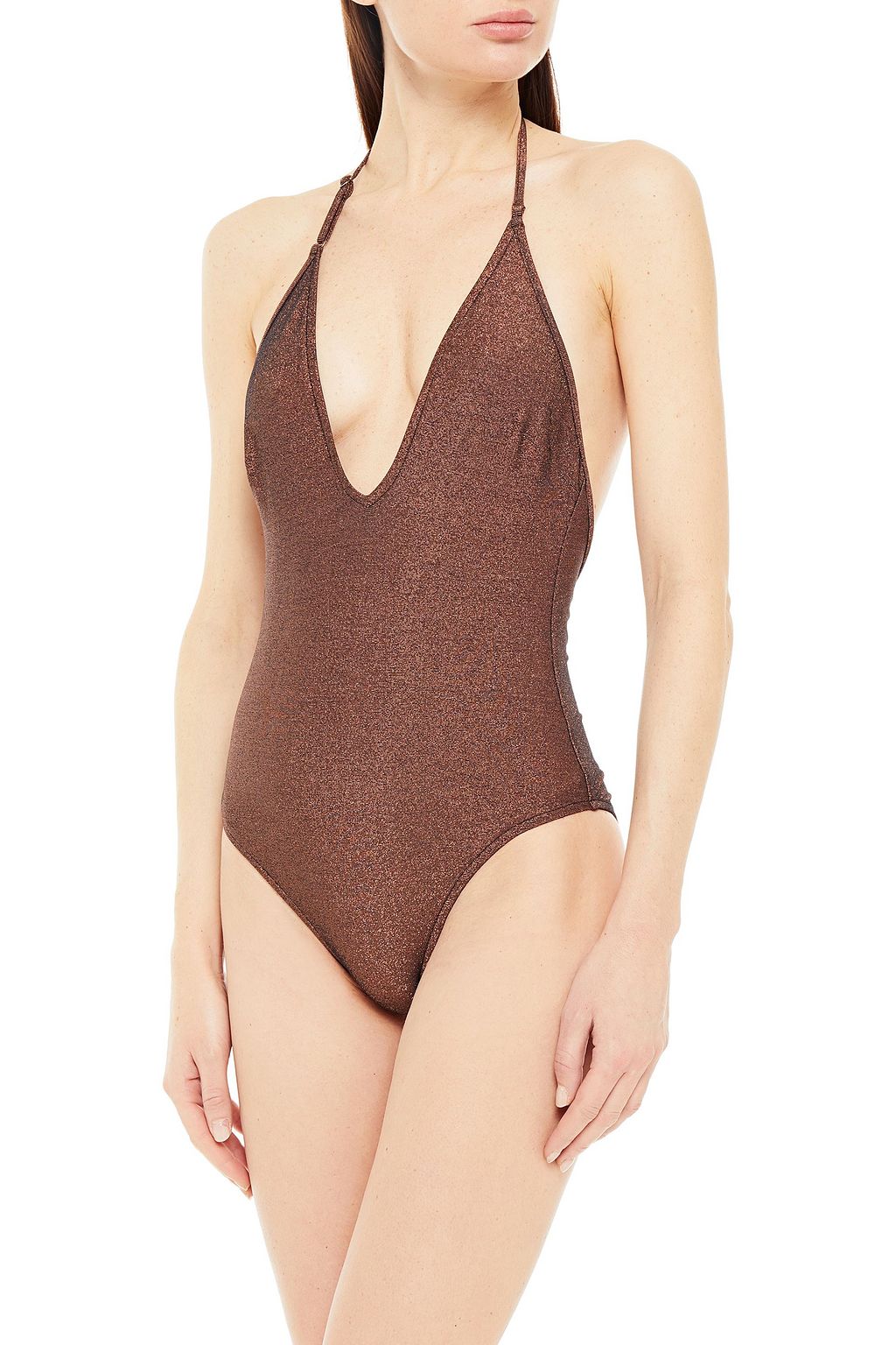 ZIMMERMANN Kirra metallic halterneck swimsuit