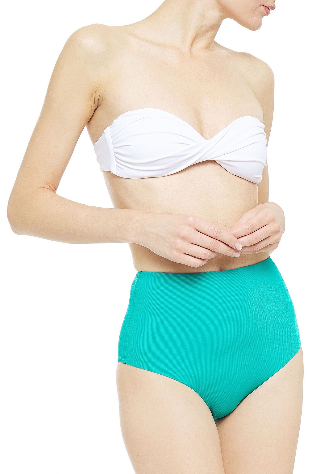ZIMMERMANN Ribbed high-rise bikini briefs