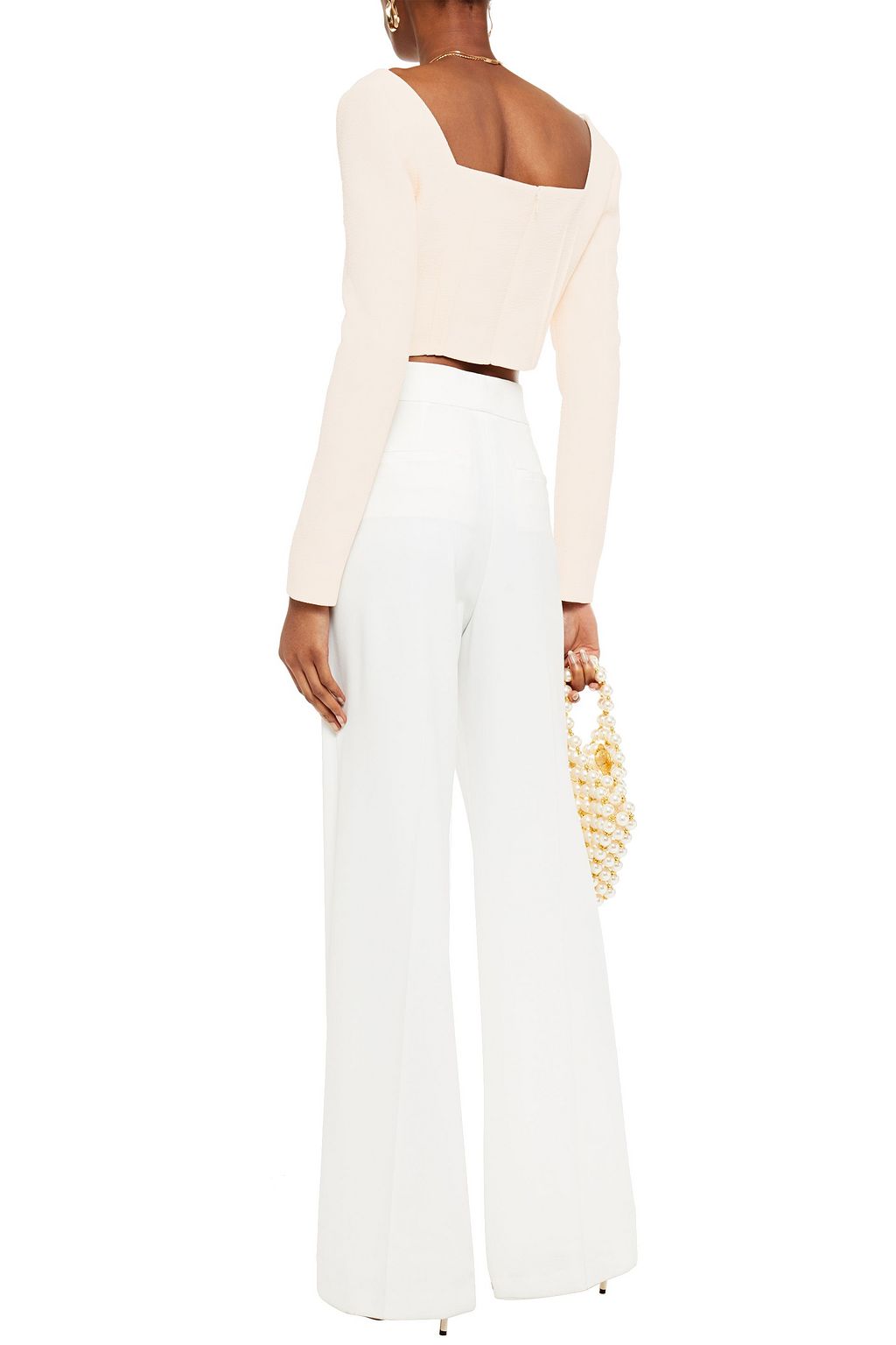 EMILIA WICKSTEAD Jules cropped textured-crepe top