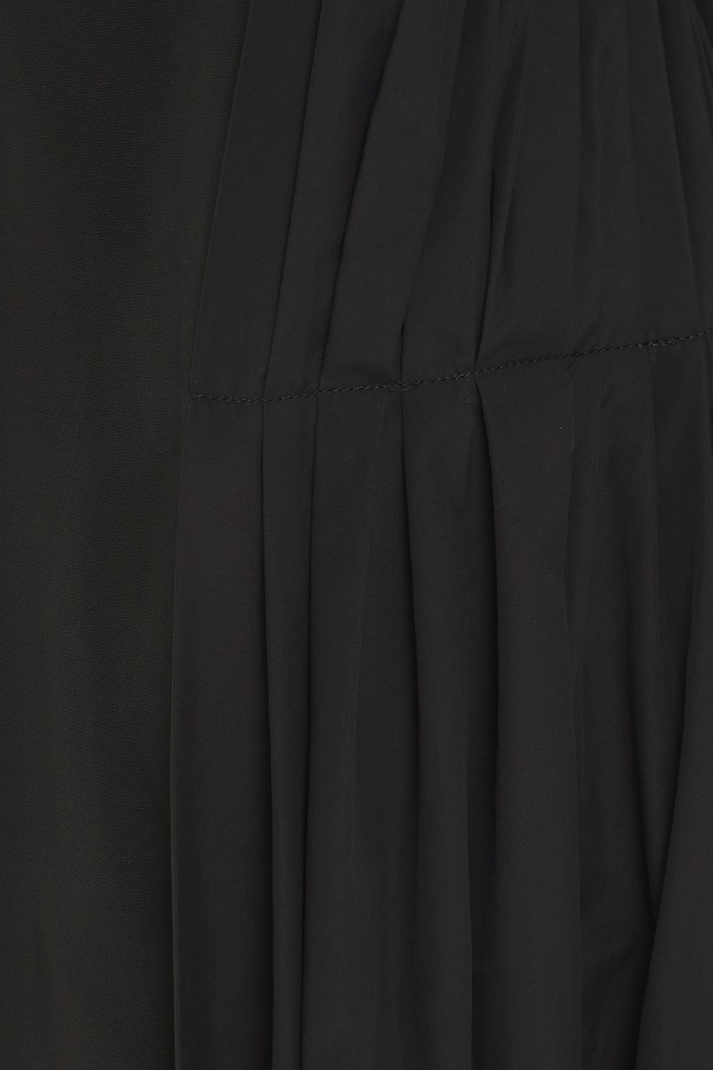 MARNI Asymmetric pleated cotton-paneled ramie-blend maxi dress