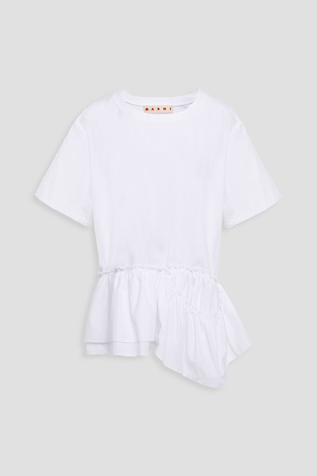 white cotton peplum top