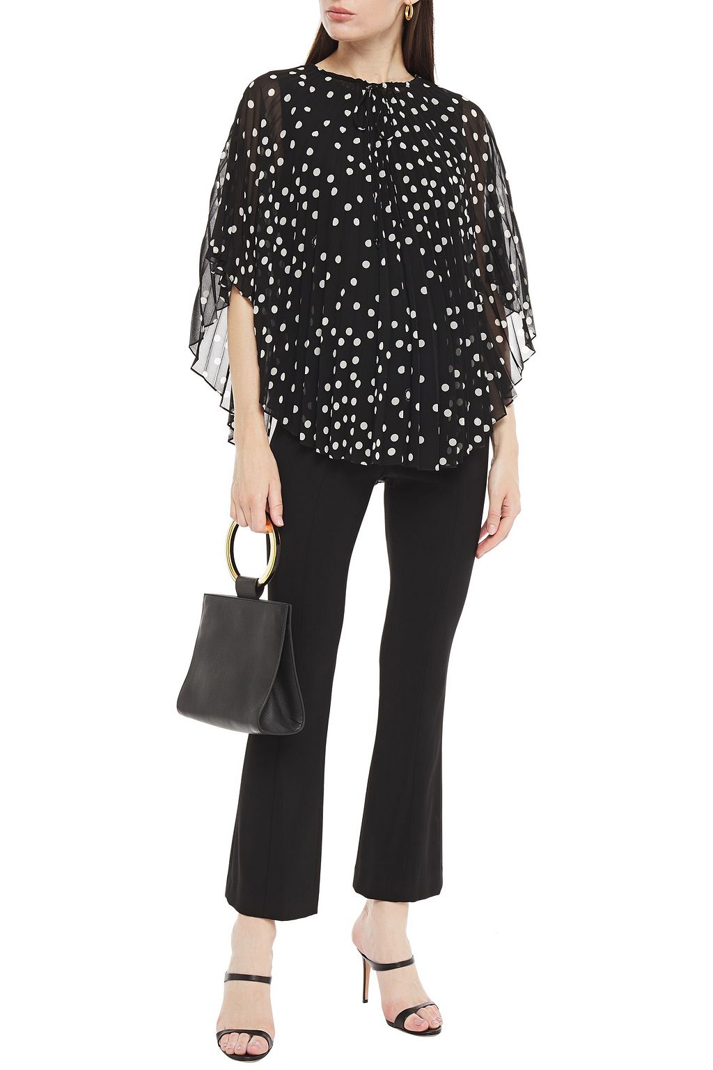STELLA MCCARTNEY Pleated polka-dot georgette blouse
