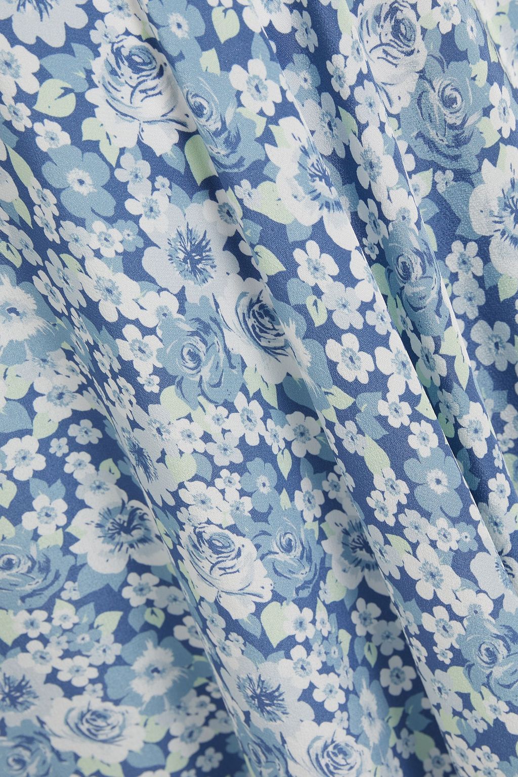 STELLA MCCARTNEY Asymmetric floral-print silk midi skirt