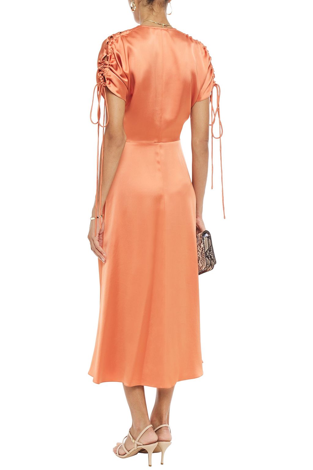 VANESSA COCCHIARO Ruched satin midi dress