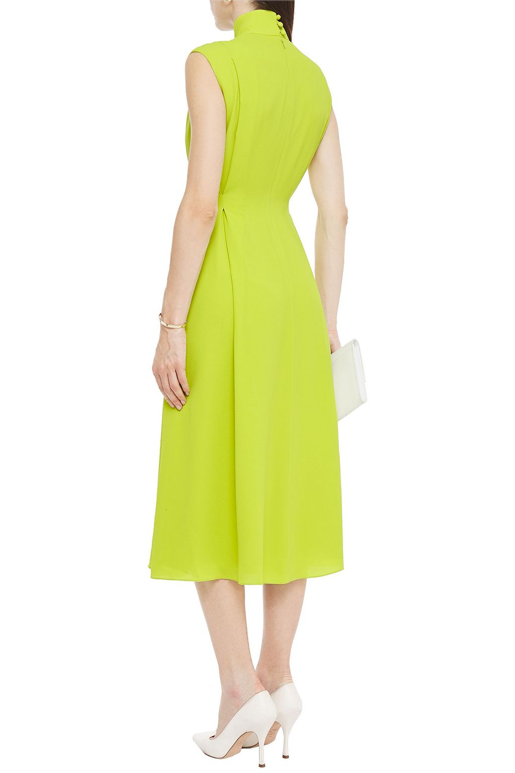 EMILIA WICKSTEAD Valencia gathered stretch-crepe midi dress