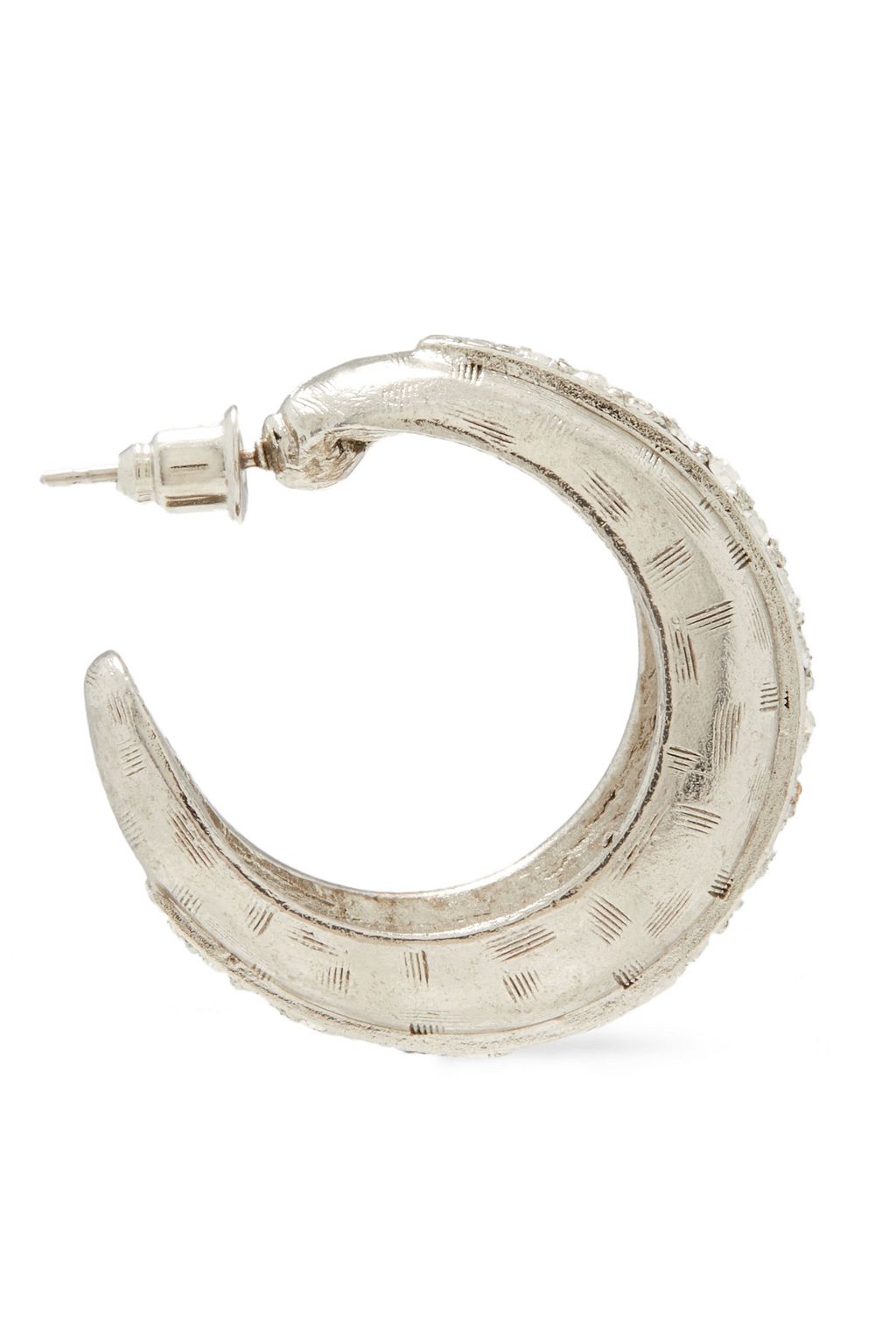 OSCAR DE LA RENTA Gold-tone crystal hoop earrings