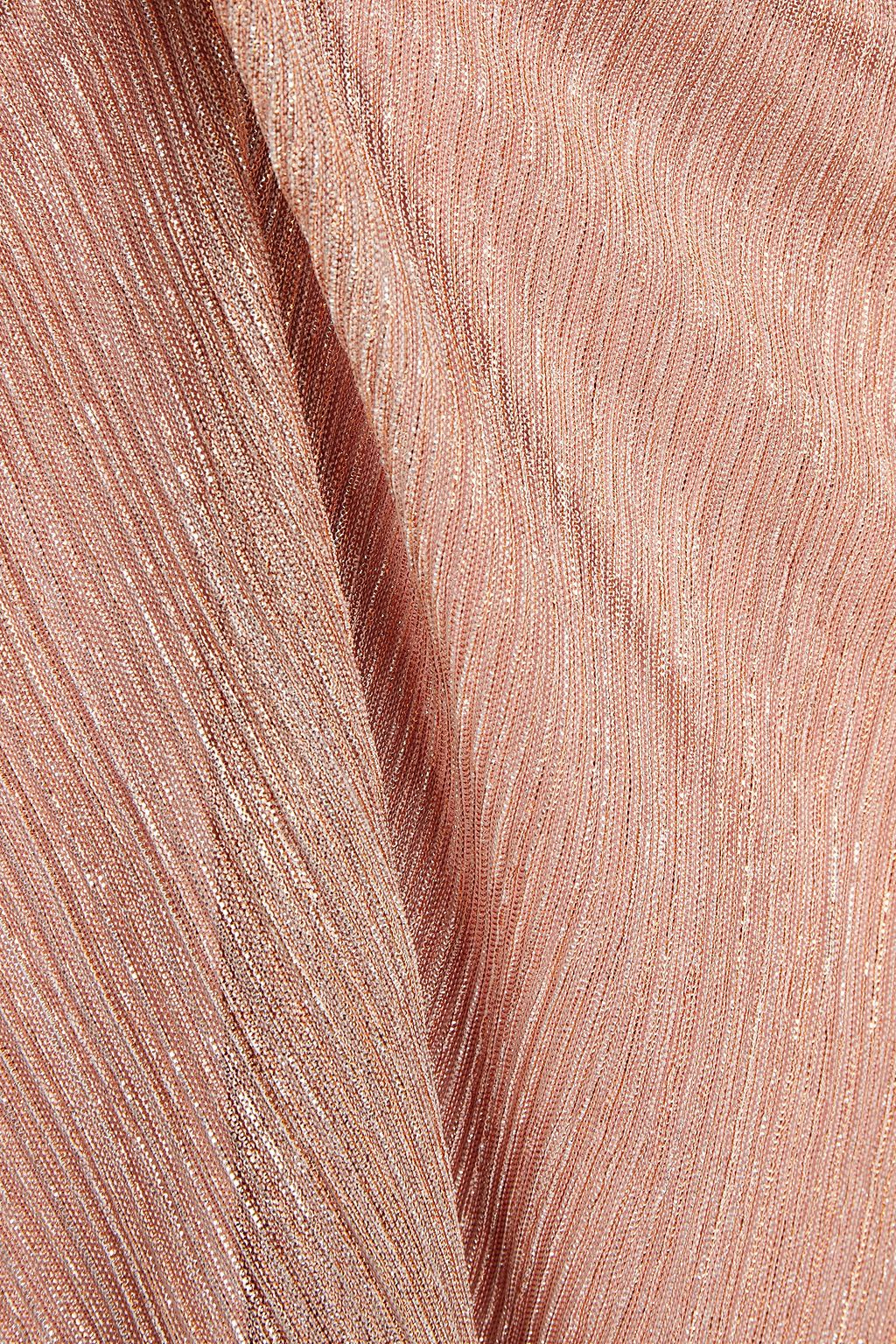 VANESSA COCCHIARO Asymmetric metallic ribbed-knit skirt