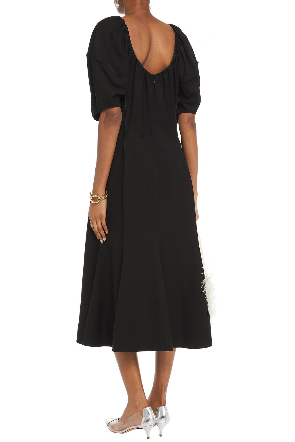 MARNI Gathered crepe midi dress