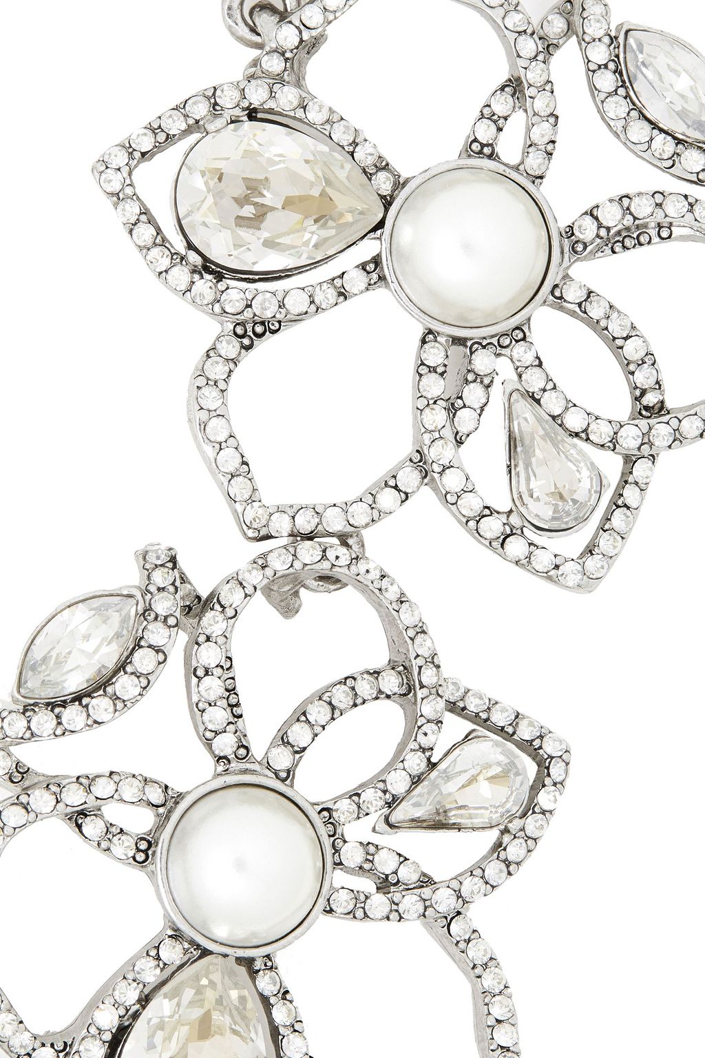 OSCAR DE LA RENTA Silver-tone crystal necklace