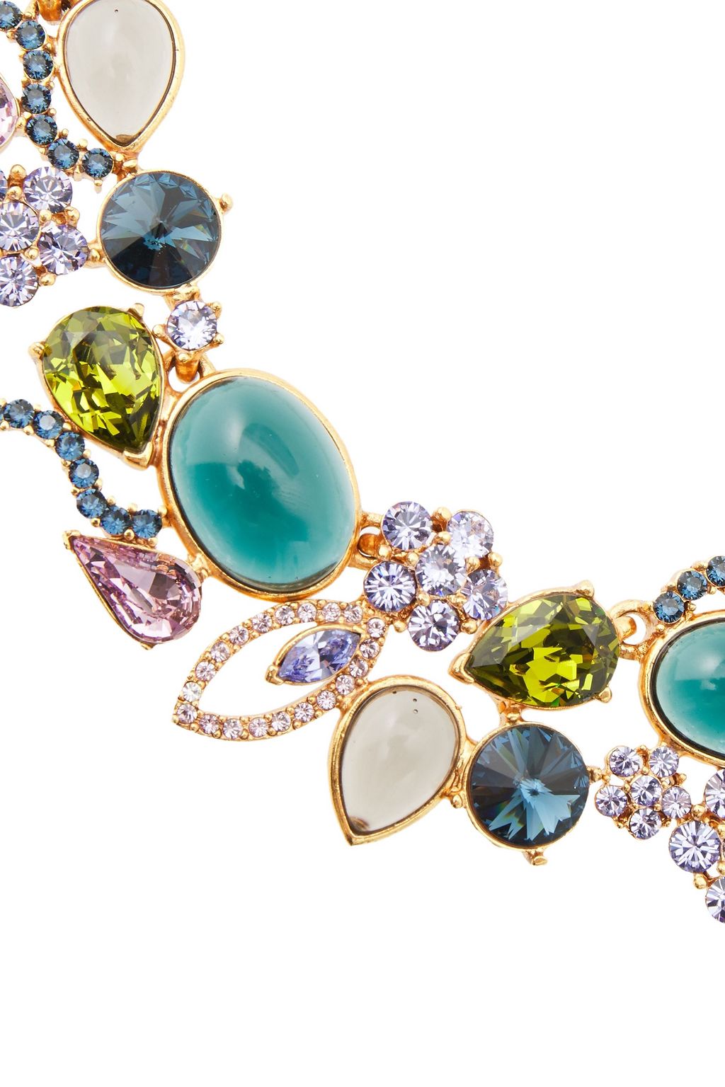 OSCAR DE LA RENTA Gold-tone, crystal and stone  necklace