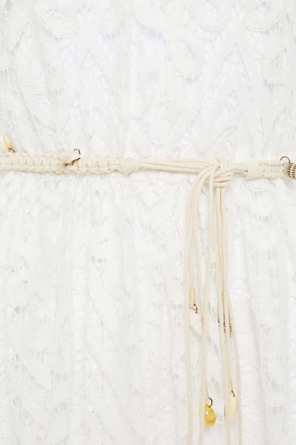 ZIMMERMANN Belted guipure lace midi dress