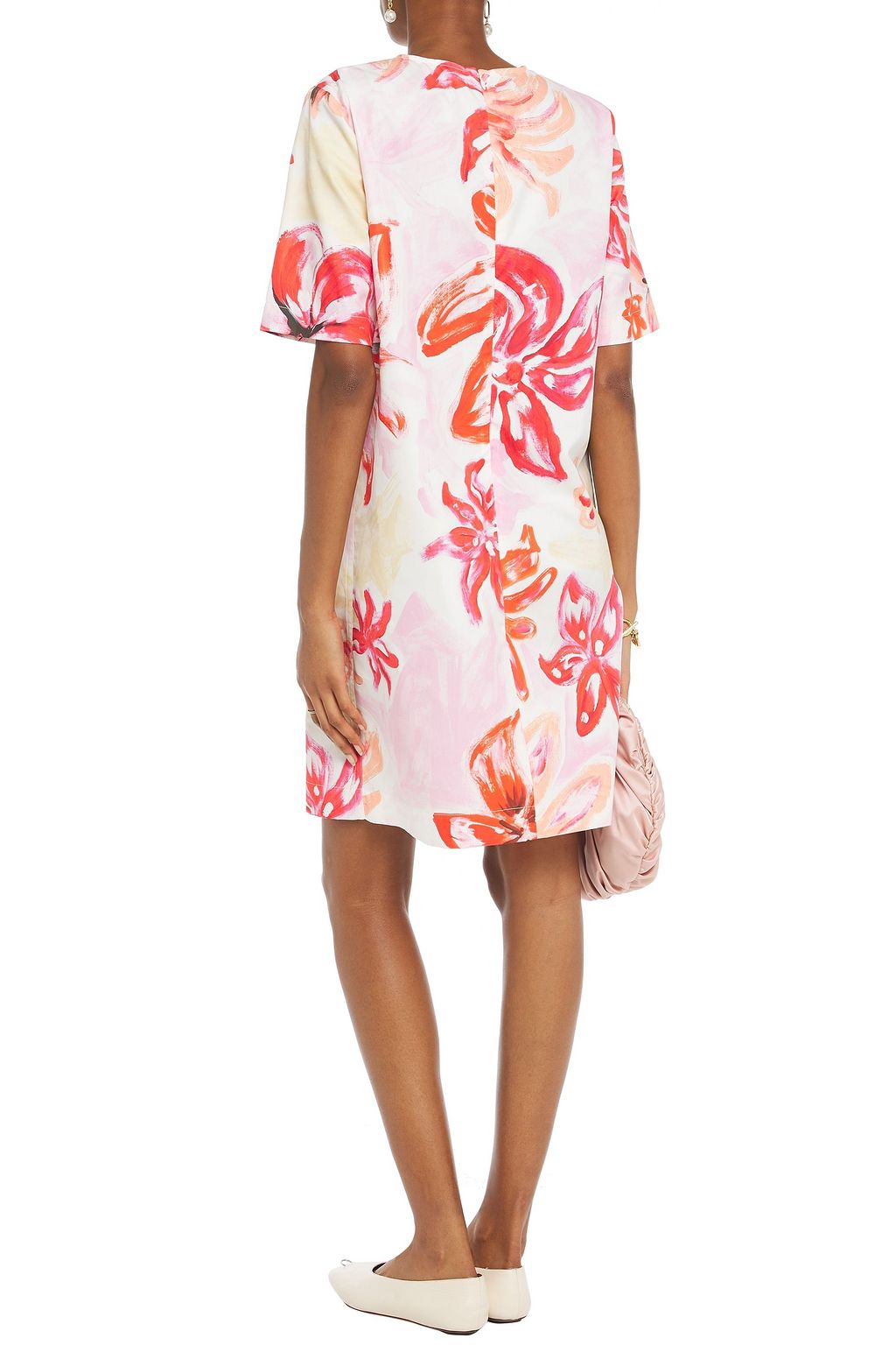 MARNI Floral-print cotton and silk-blend mini dress