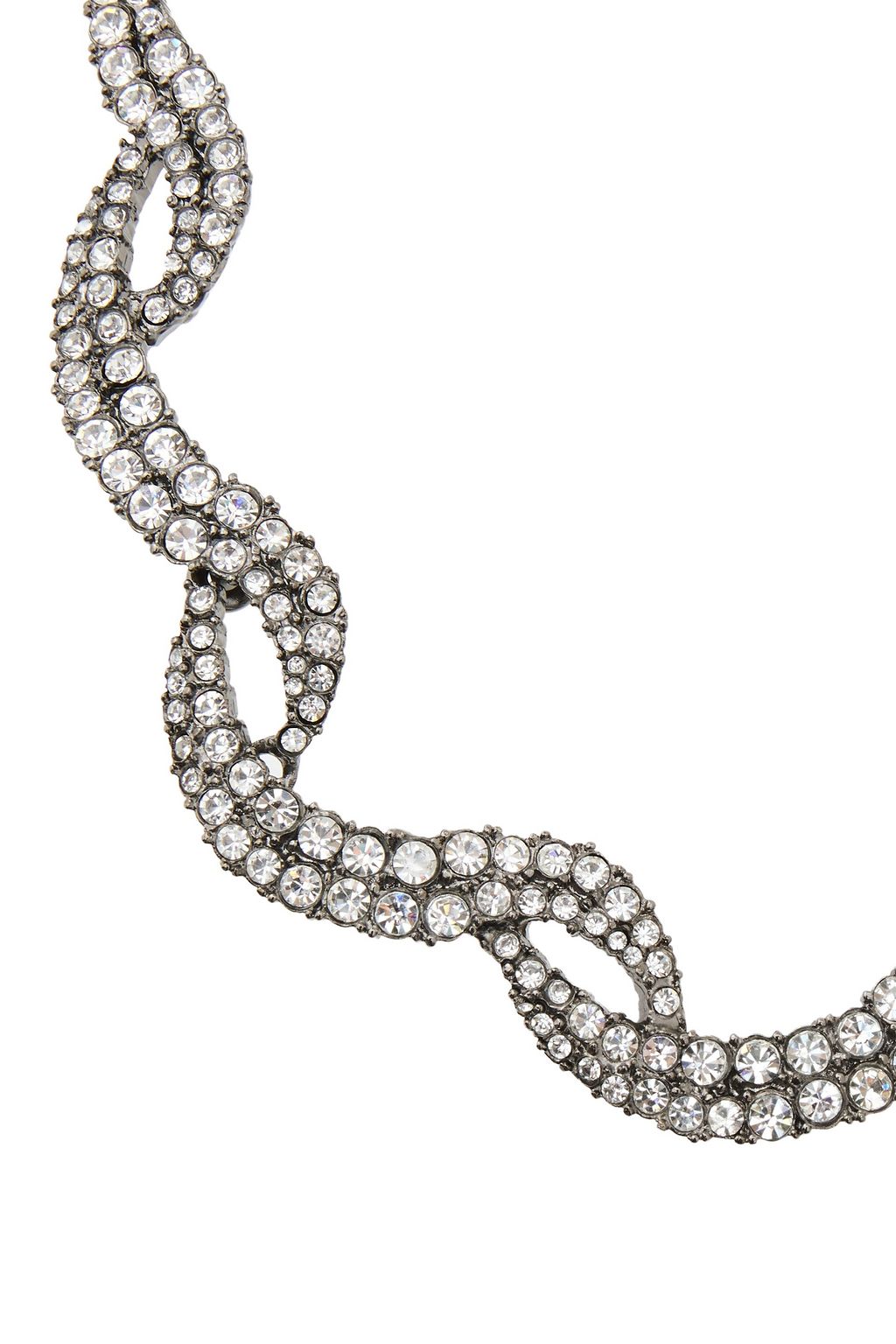OSCAR DE LA RENTA Gunmetal-tone crystal necklace