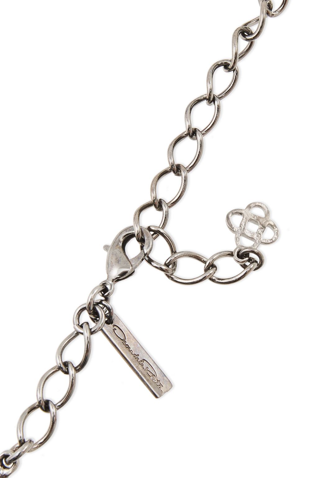 OSCAR DE LA RENTA Gunmetal-tone crystal necklace