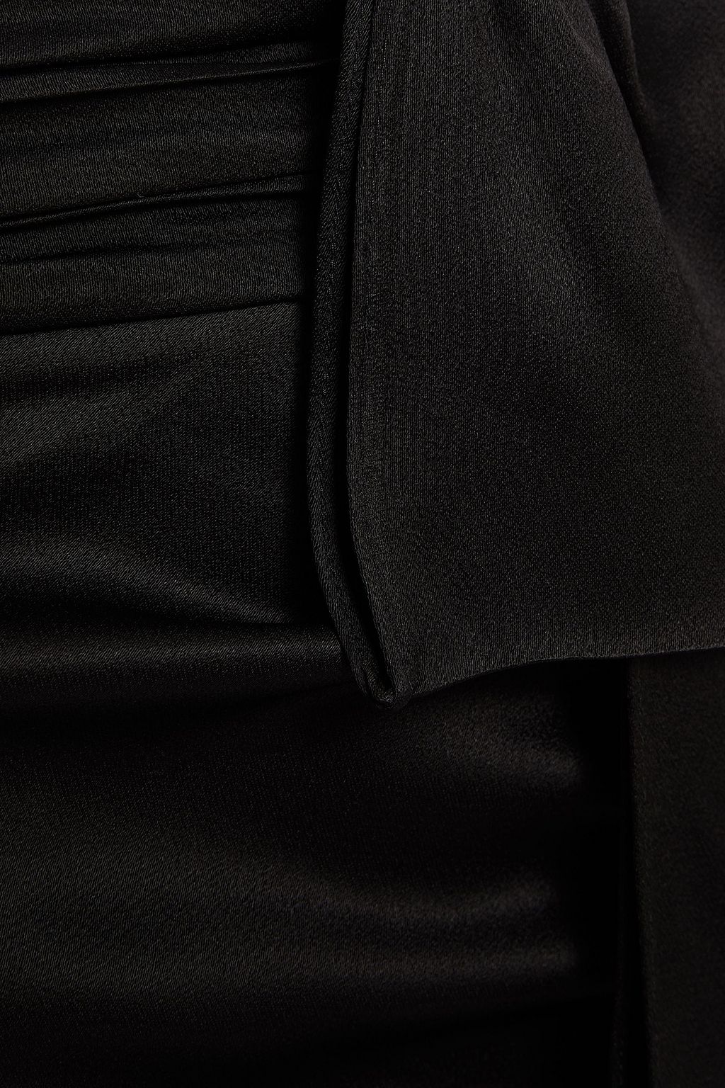 VANESSA COCCHIARO Lace-trimmed draped satin-crepe midi skirt