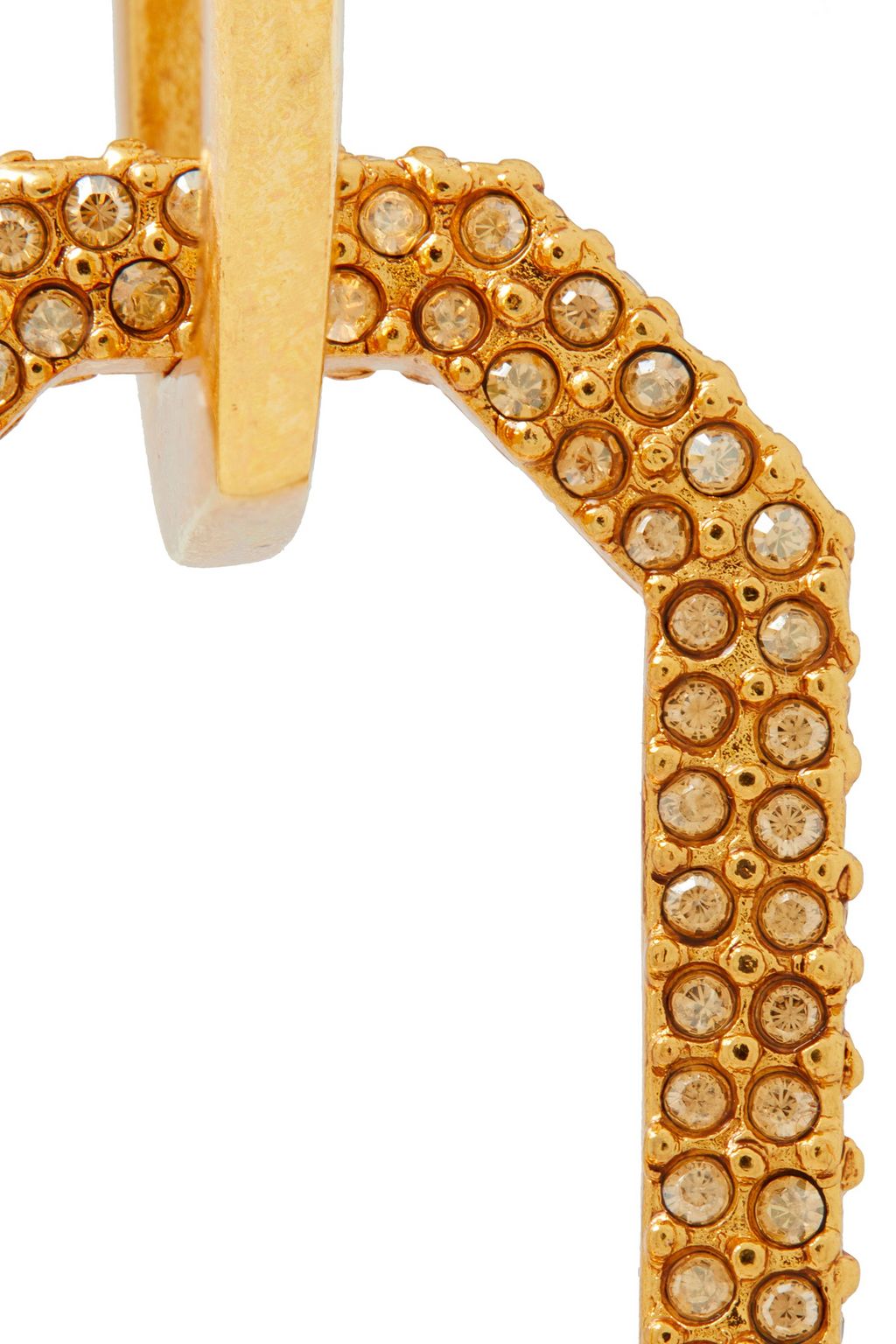 OSCAR DE LA RENTA Gold-tone crystal earrings