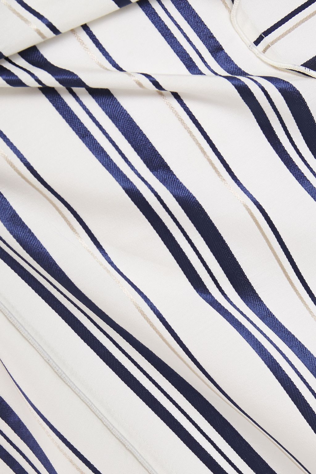 ALTUZARRA Frayed striped woven midi skirt