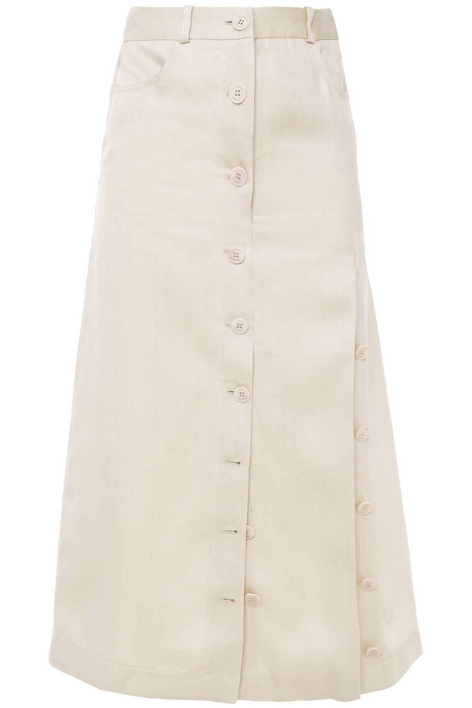 Altuzarra Woman Linen Midi Skirt Cream Size 40