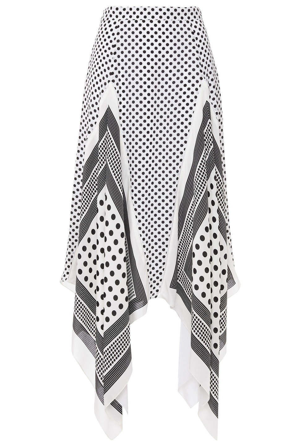 Altuzarra Woman Asymmetric Polka-dot Silk Crepe De Chine Midi Skirt White Size 36