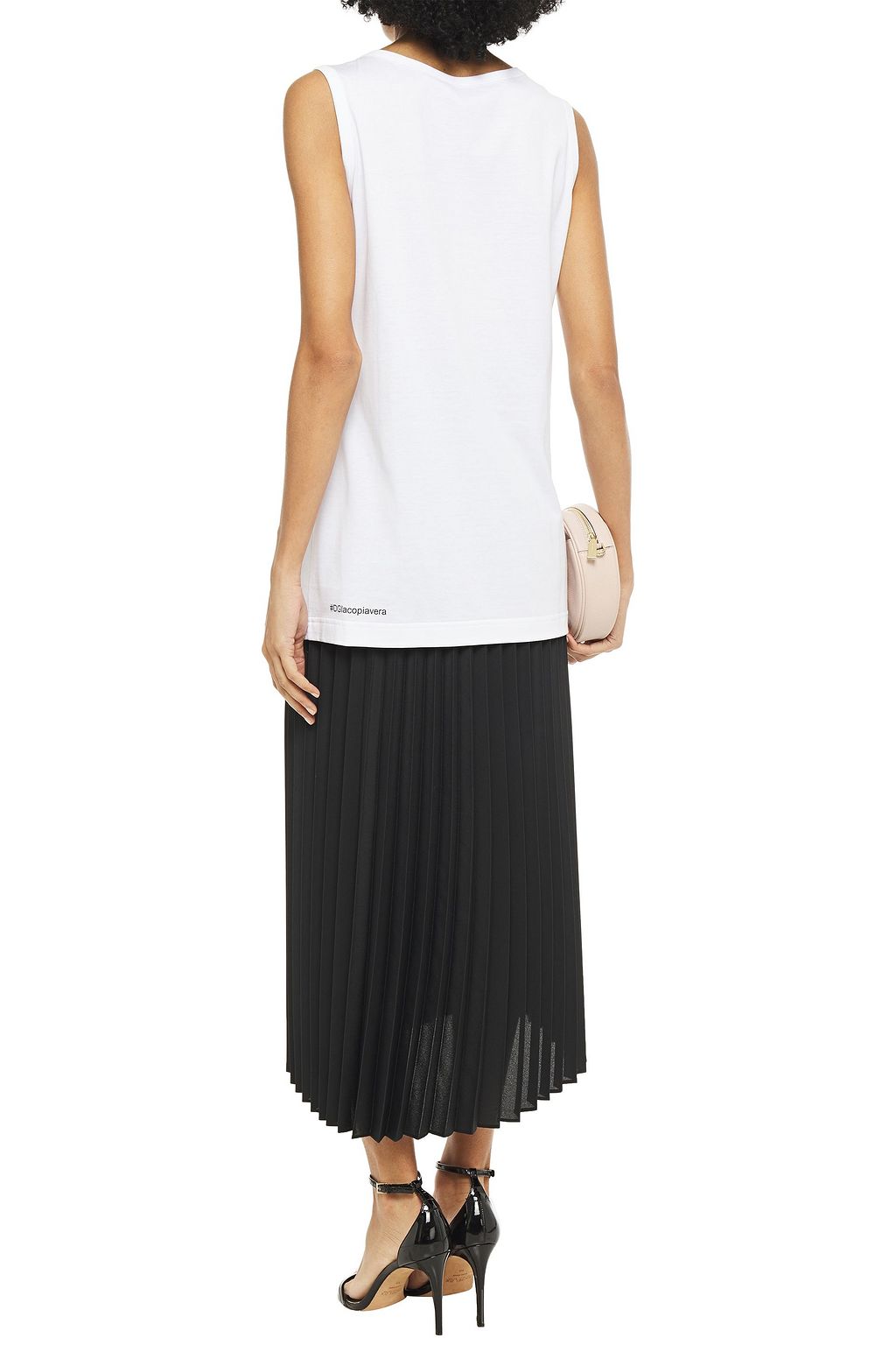 DOLCE&GABBANA Embellished printed cotton-jersey tank