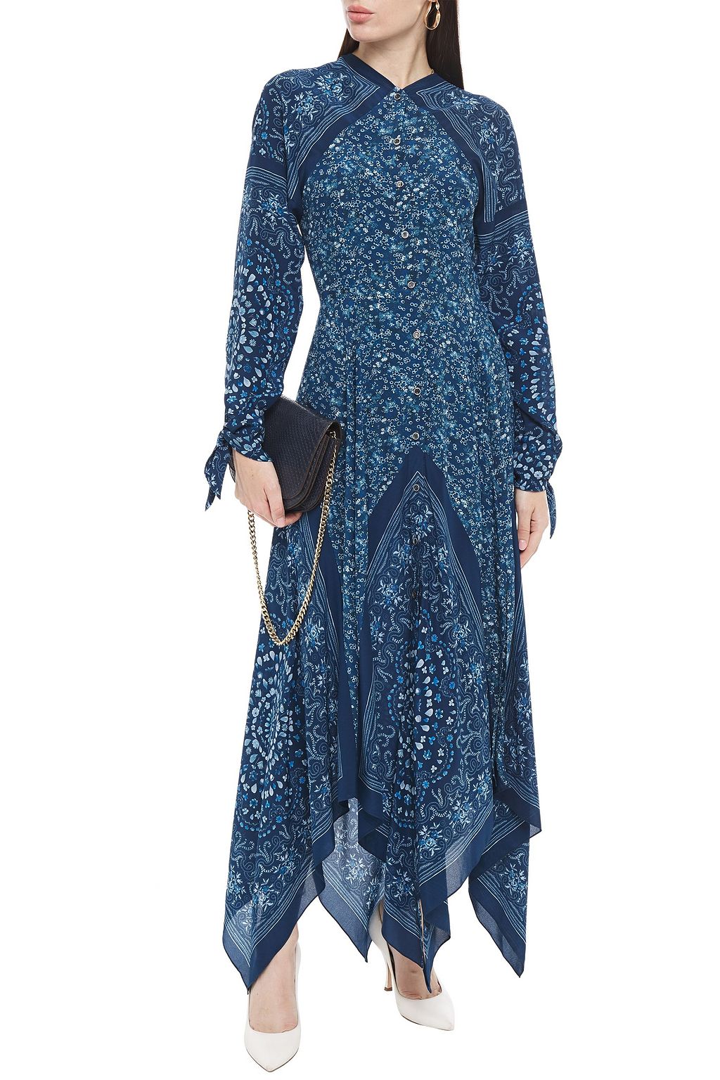 ALTUZARRA Printed silk crepe de chine midi dress