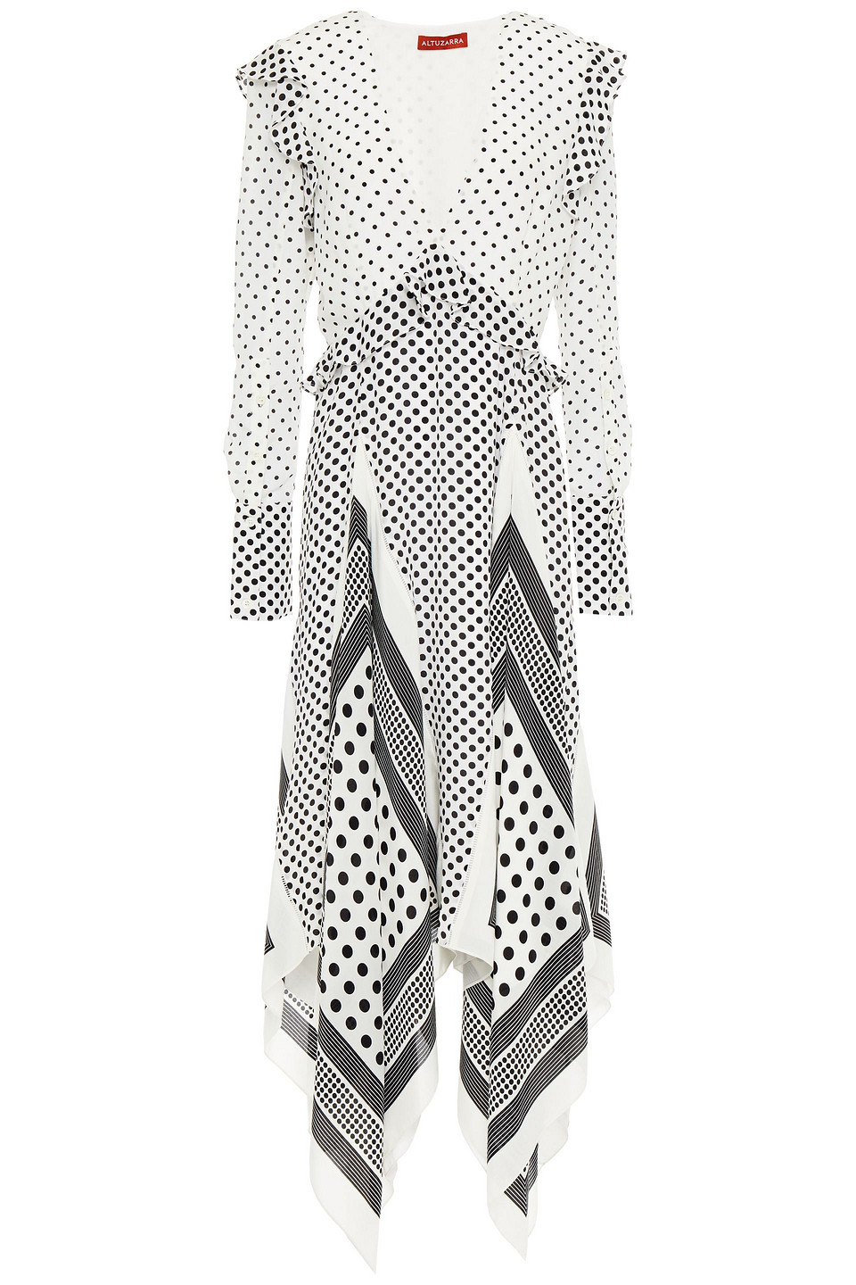 Altuzarra Woman Asymmetric Polka-dot Silk Crepe De Chine Dress Cream Size 38