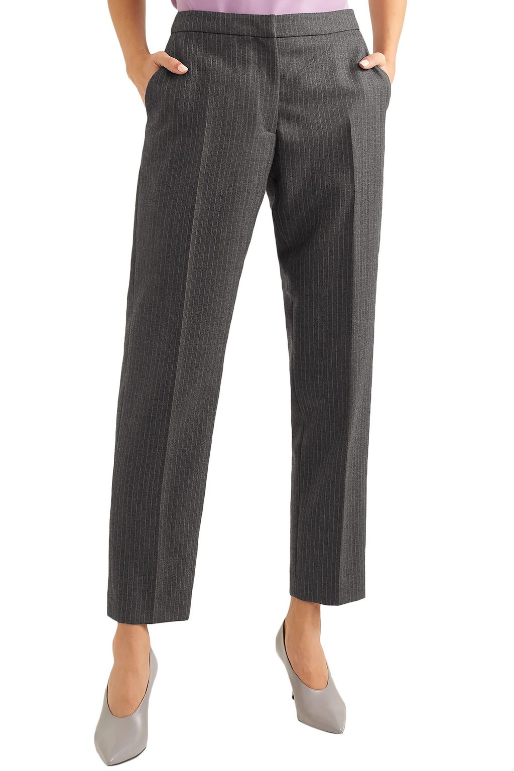 DRIES VAN NOTEN Poumas pinstriped wool tapered pants