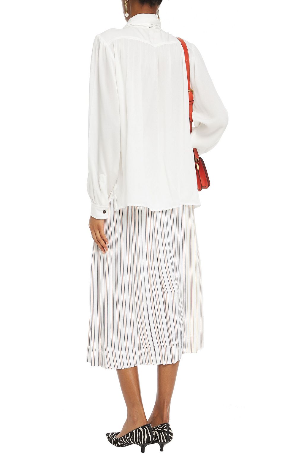 MARNI Tie-neck crepe blouse
