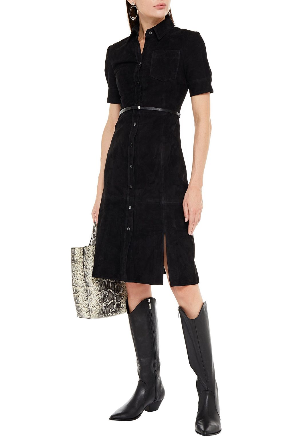 ALTUZARRA Belted suede dress
