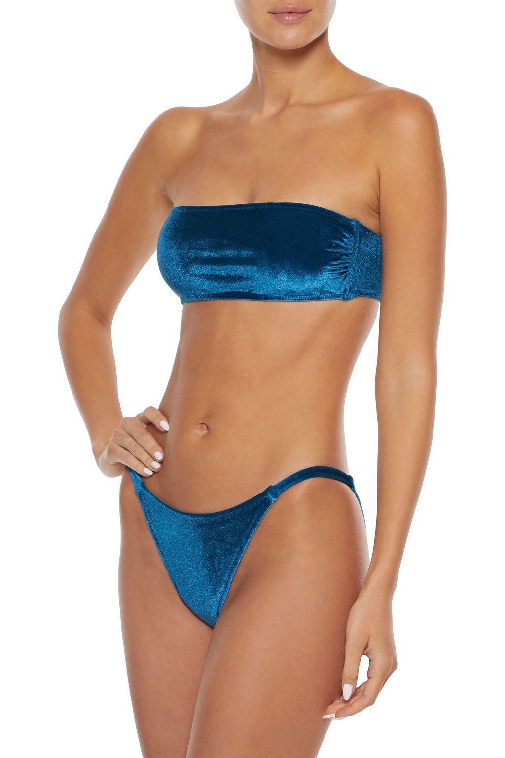 SOLID & STRIPED The Morgan stretch-velvet low-rise bikini briefs