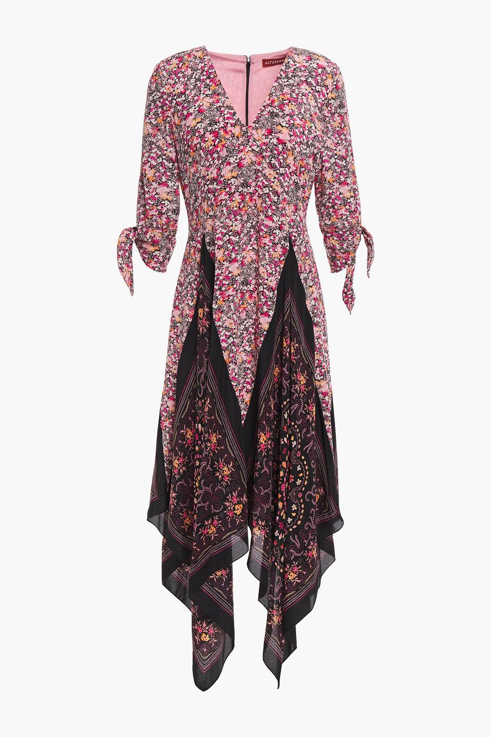 Altuzarra Woman Asymmetric Printed Silk Crepe De Chine Dress Pink Size 34