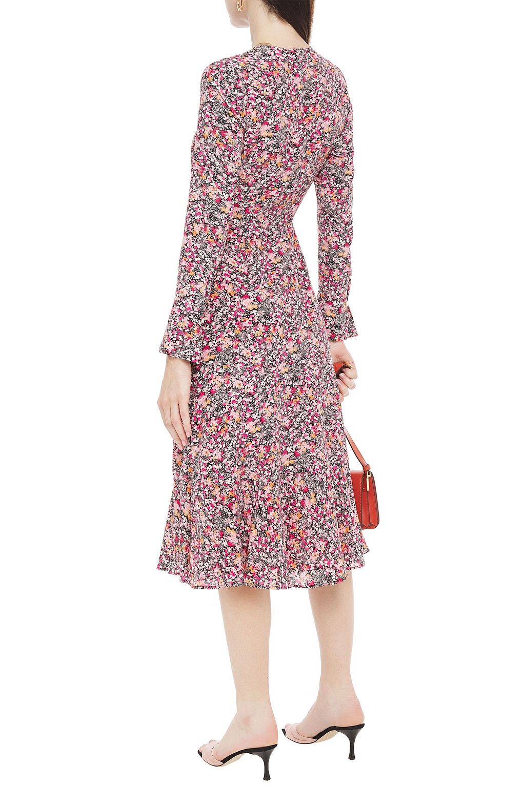 ALTUZARRA Wrap-effect printed silk crepe de chine midi dress