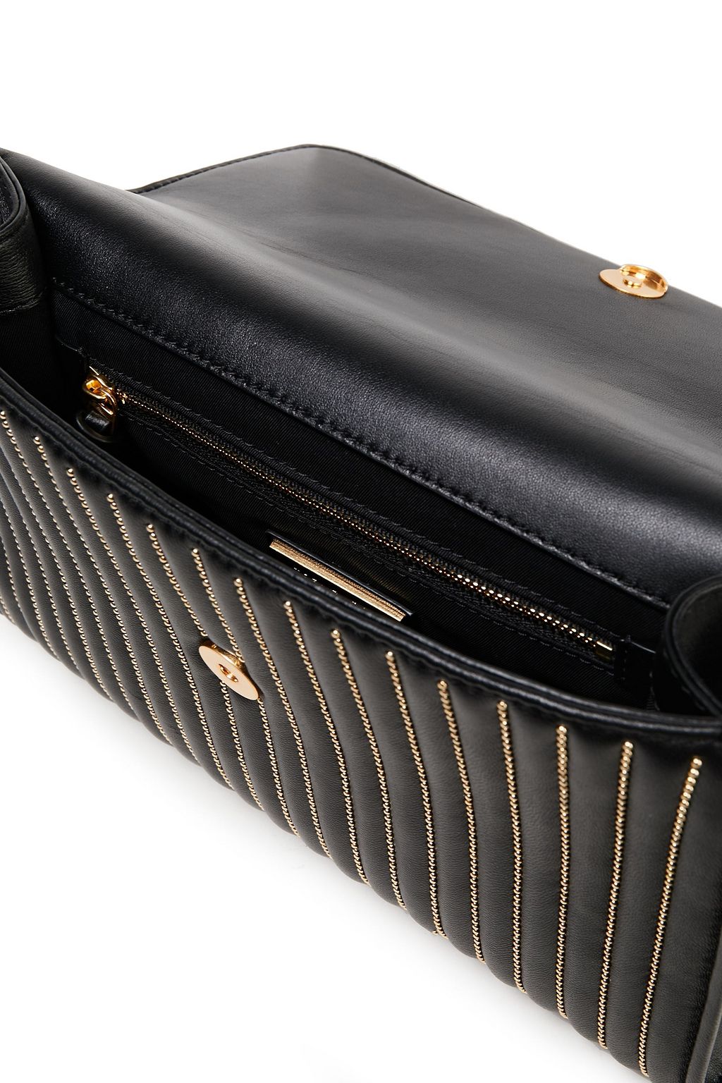 TORY BURCH Tasseled beaded quilted leather shoulder bag