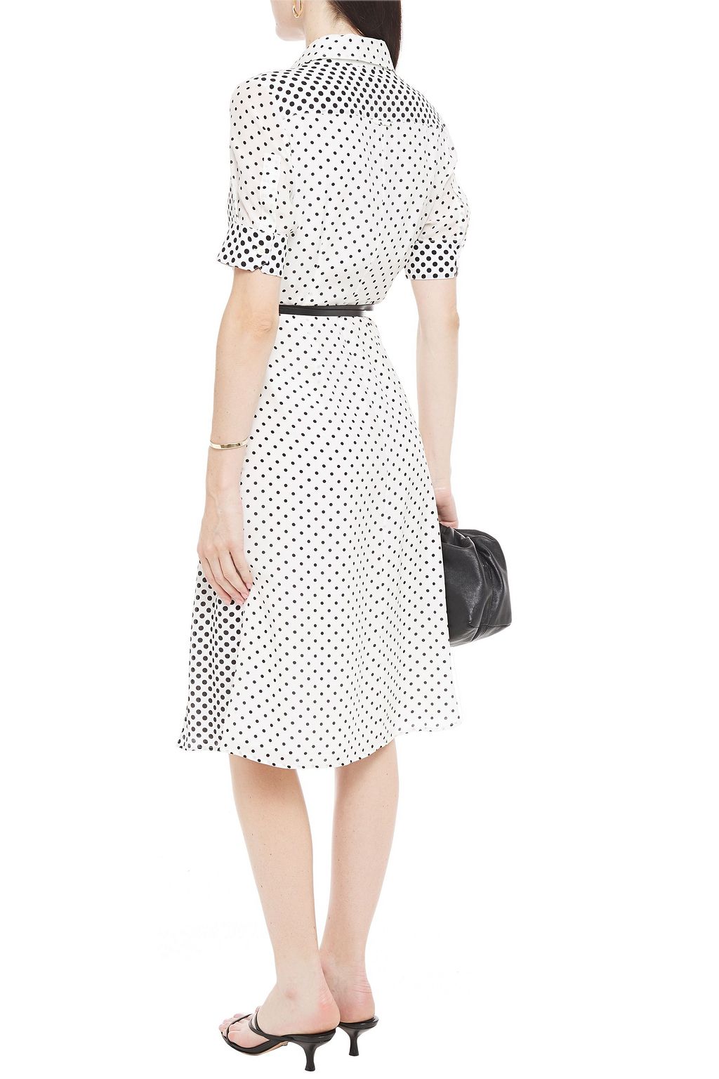 ALTUZARRA Belted polka-dot silk crepe de chine dress