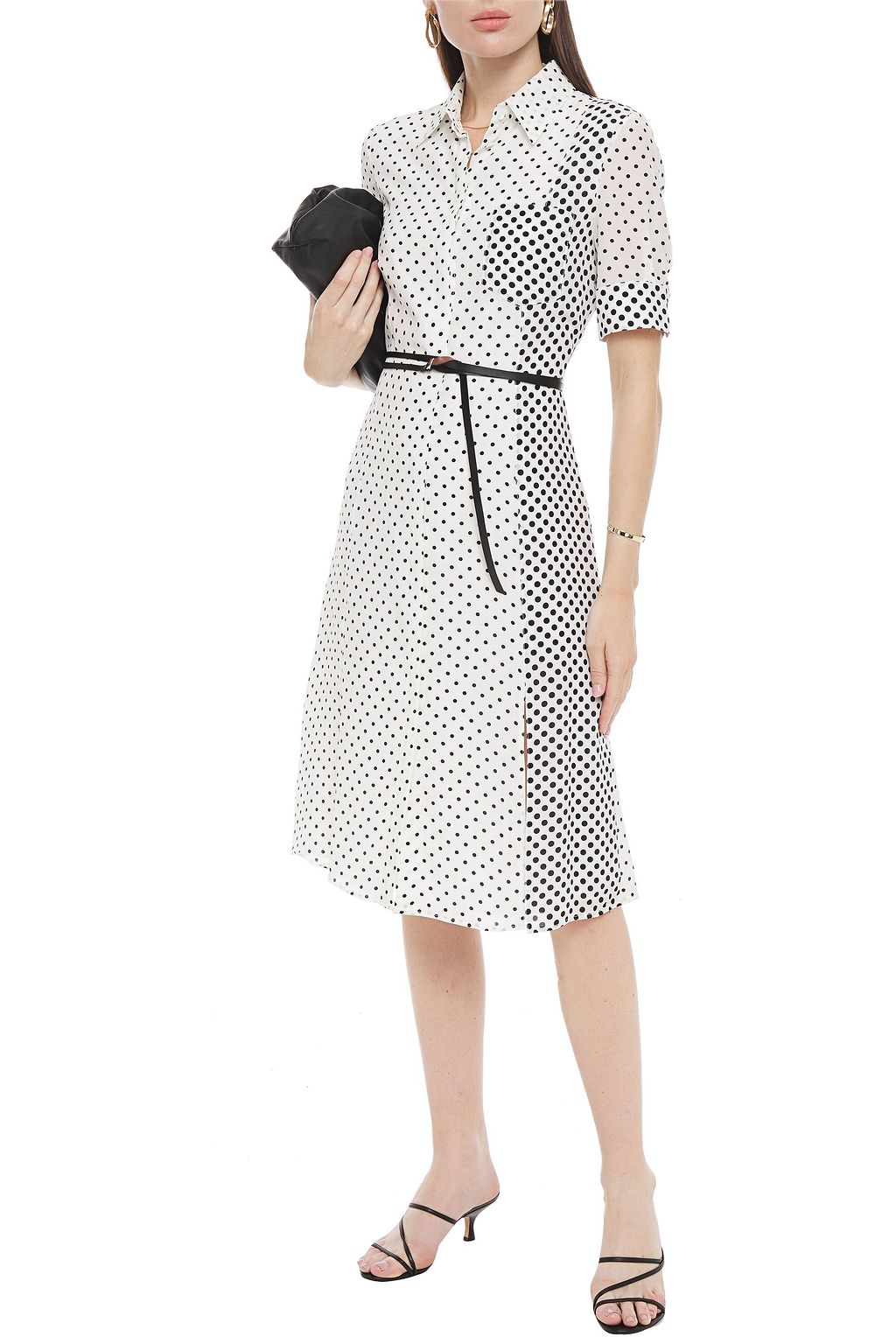 ALTUZARRA Belted polka-dot silk crepe de chine dress