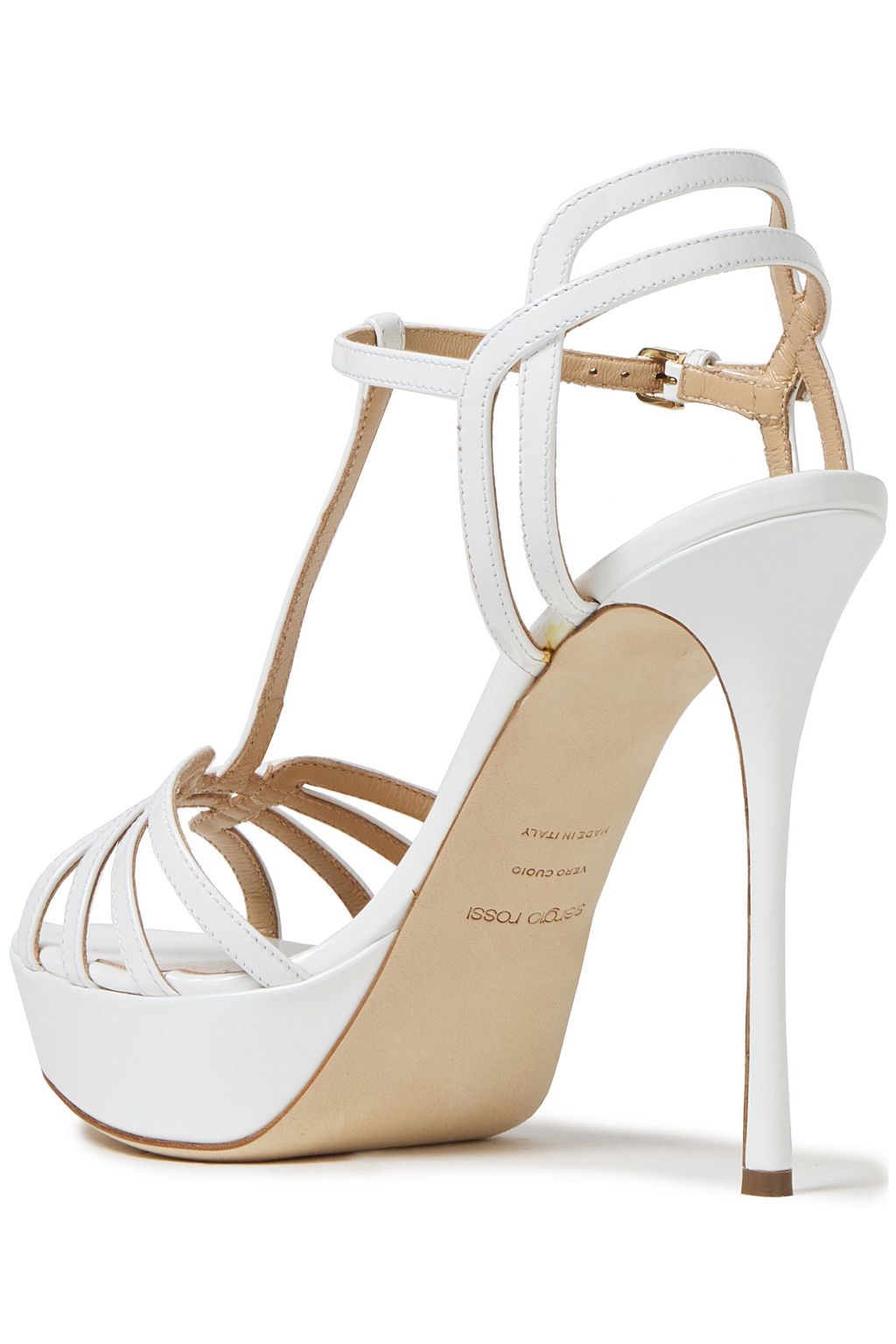 SERGIO ROSSI Patent-leather platform sandals