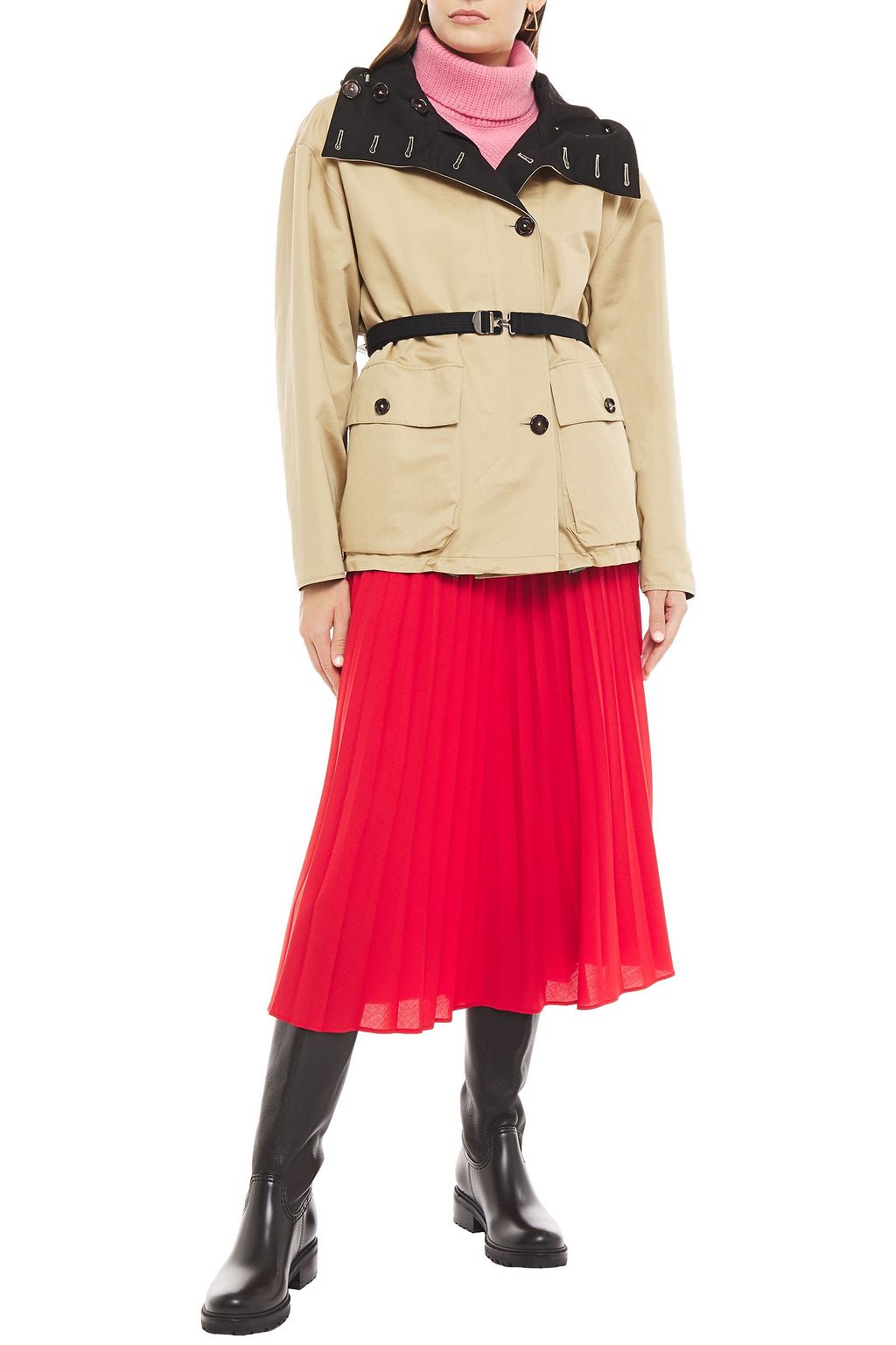 MARNI Cotton and linen-blend gabardine hooded jacket