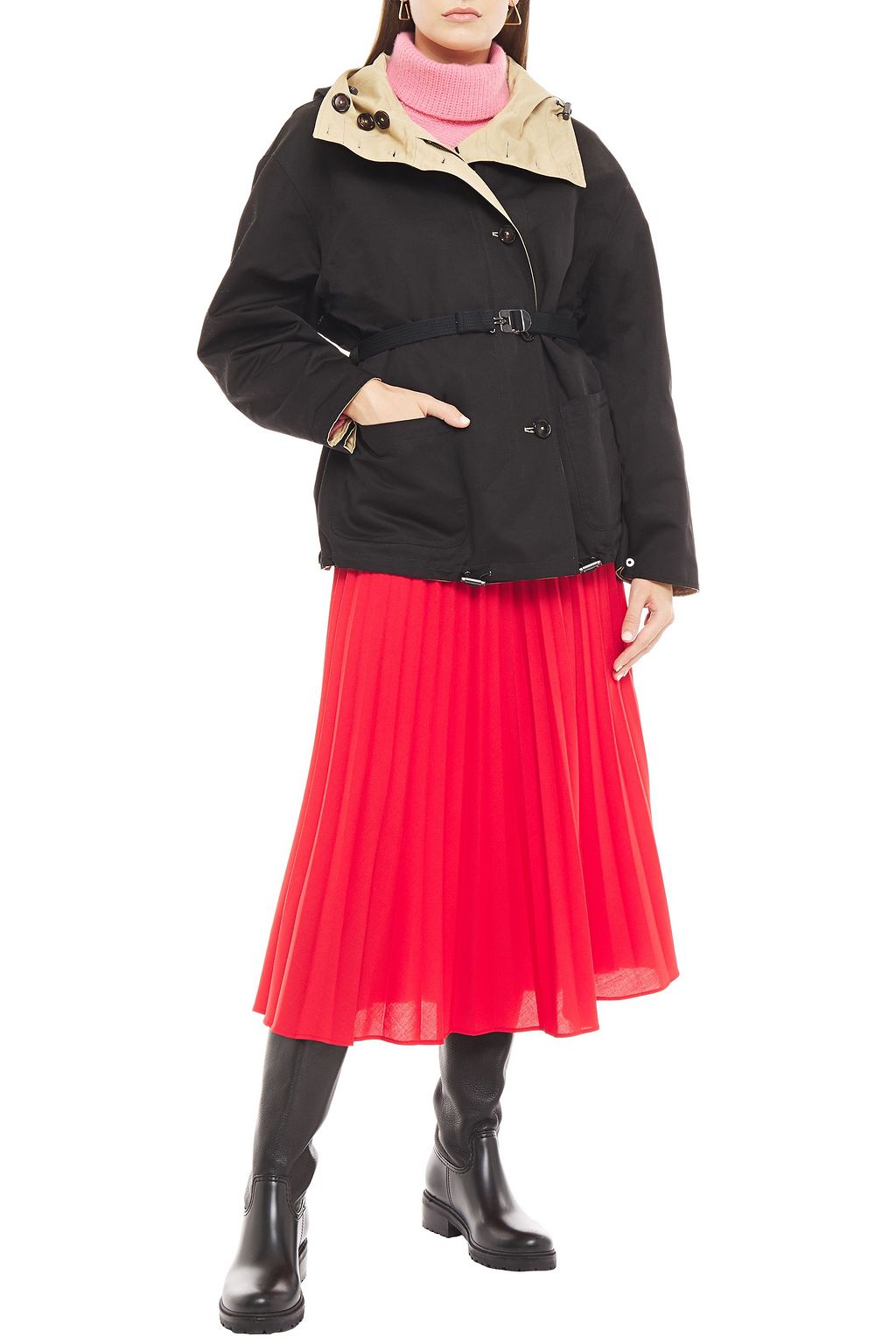 MARNI Cotton and linen-blend gabardine hooded jacket