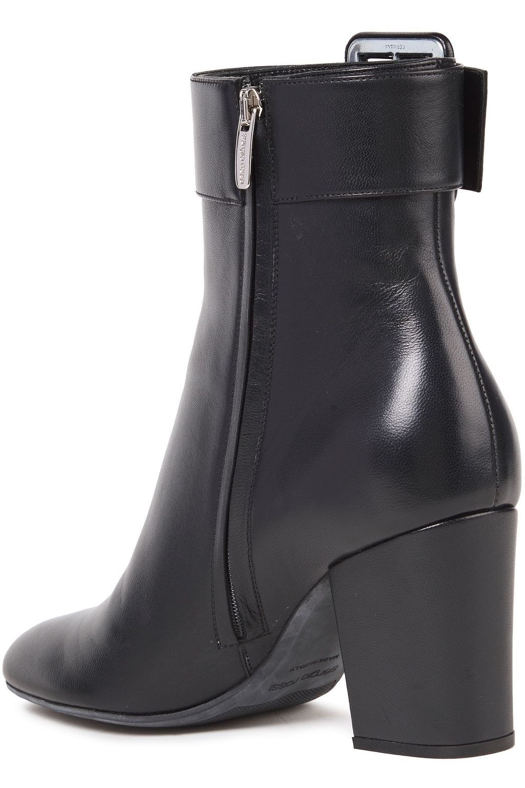 SERGIO ROSSI Buckled leather ankle boots