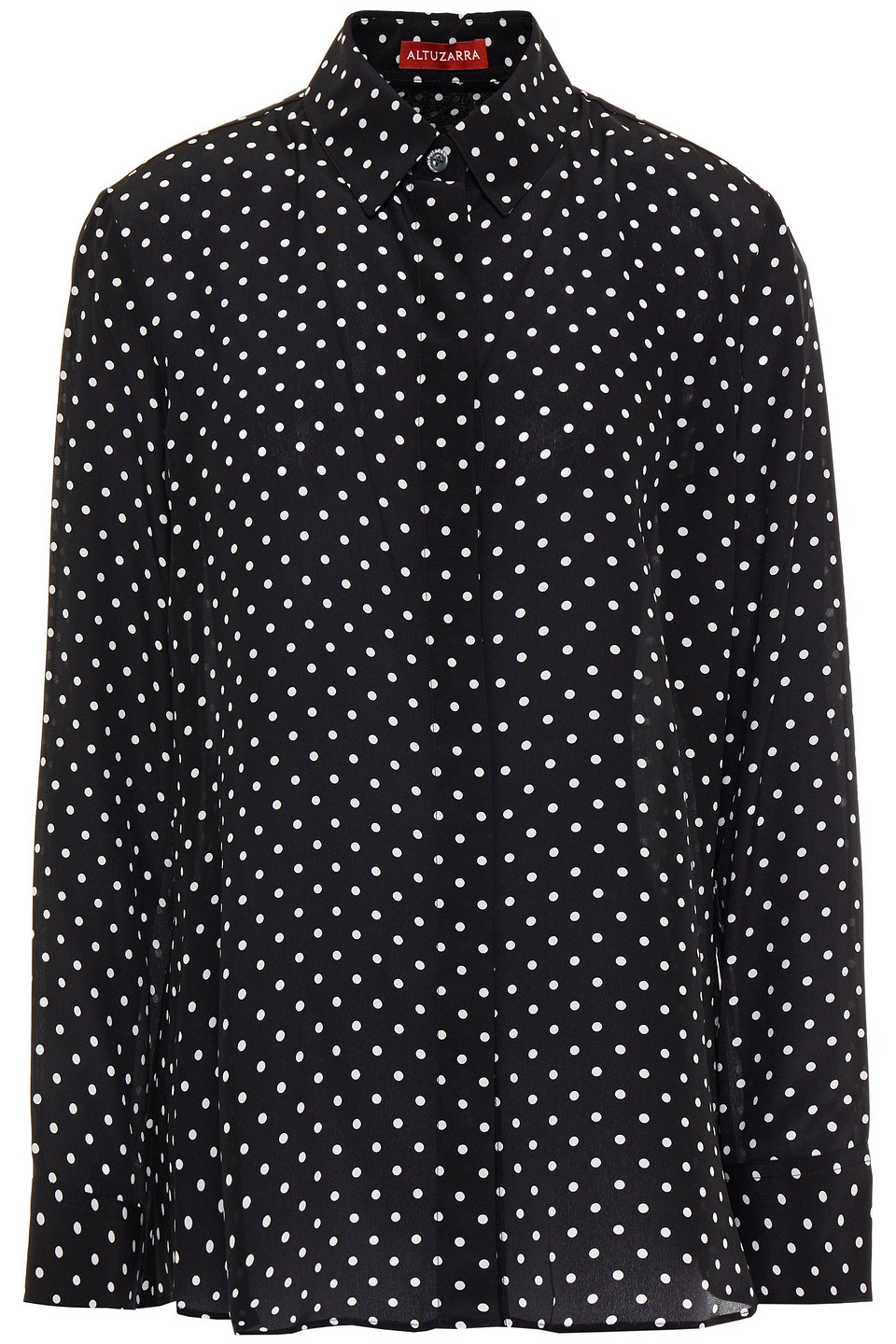 Altuzarra Woman Polka-dot Silk Crepe De Chine Shirt Black Size 38