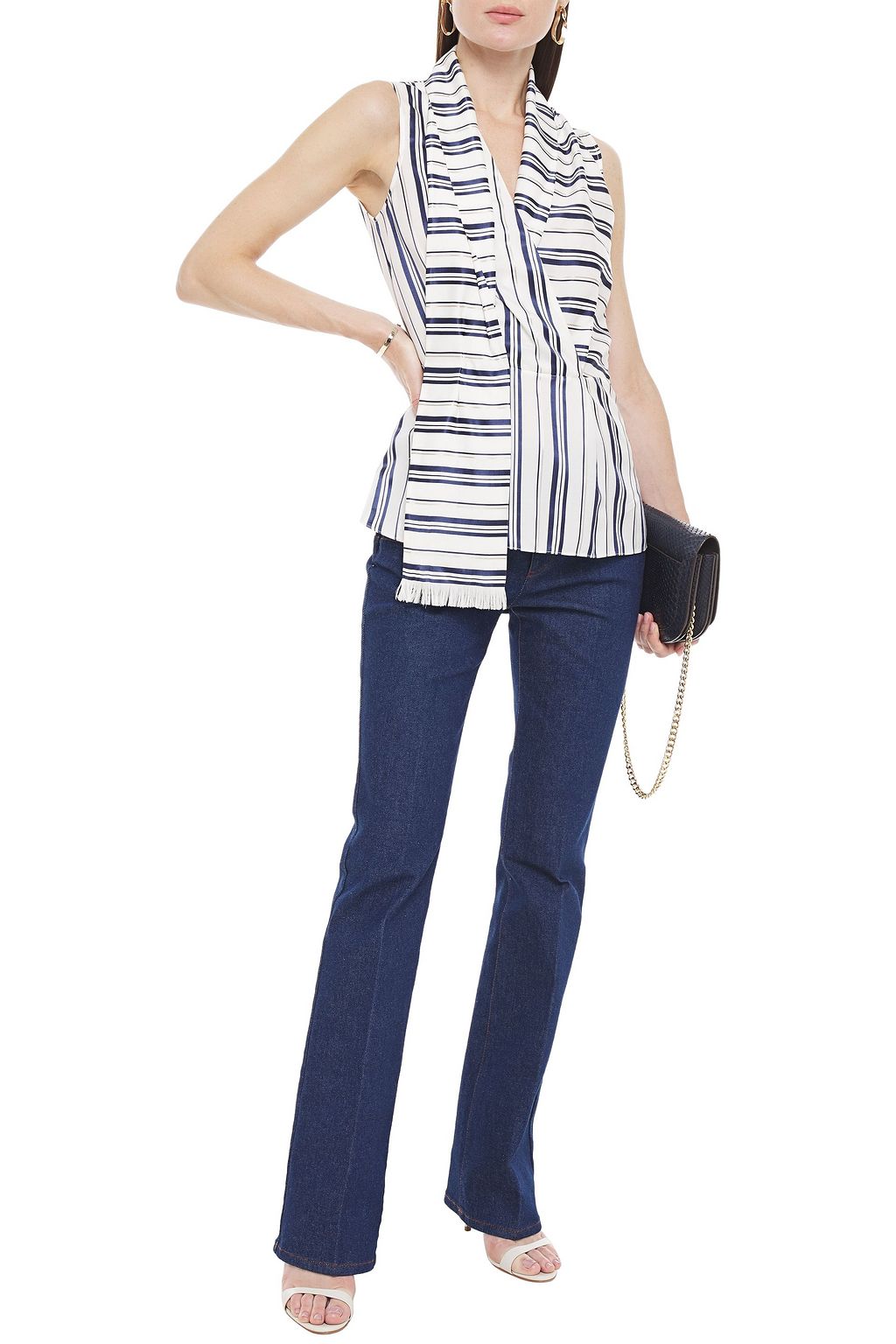 ALTUZARRA Draped striped jacquard top