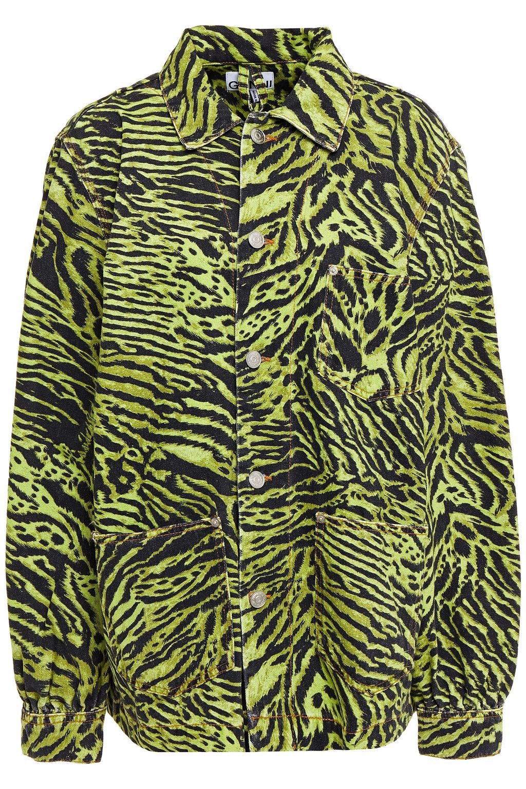 tiger print denim jacket