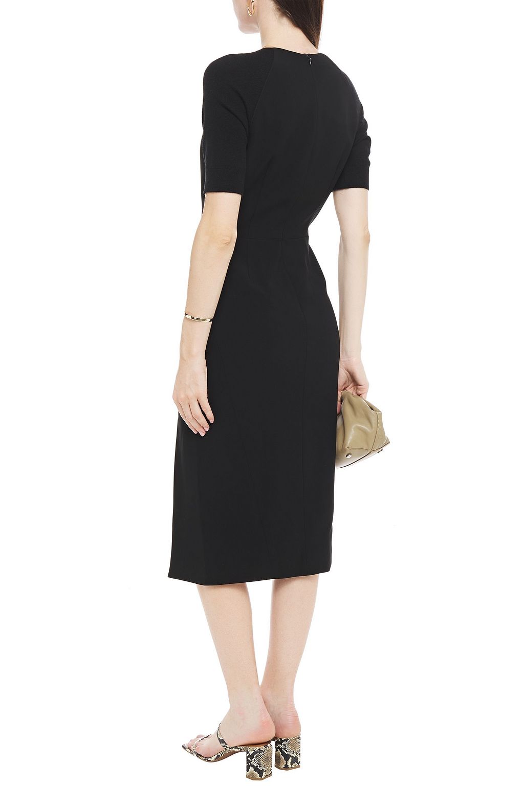ALTUZARRA Paneled cady and knitted midi dress